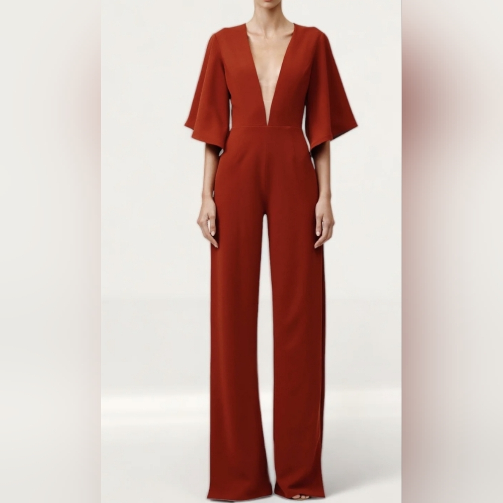 [NEVER WORN]Deep V LEXI jumpsuit US4/UK8